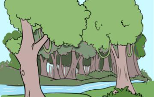 树林绘画技法，教你画超简单树林