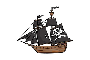 海盗船如何画？初学者画海盗船教程