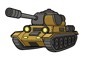 0基础插画：画简单的坦克插画