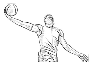 0基础学插画：简单的打篮球姿势插画